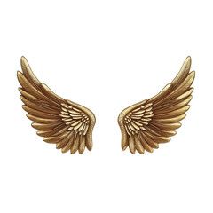 Obraz premium Illustration Of Golden Wings Emblem On Transparent Background