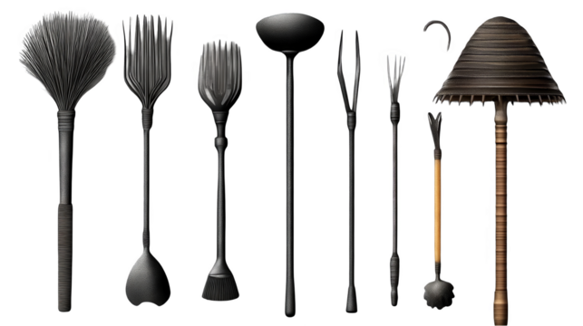 Illustration Of Ancient Weapons Collection Isolated On Transparent Background