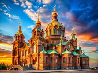 Obraz premium Majestic Uspenski Cathedral, Vladimir, Russia - Exterior View with Copy Space
