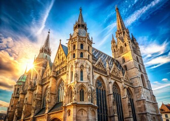 Fototapeta premium Majestic Vienna Cathedral: Grand Architecture & Copy Space for Text