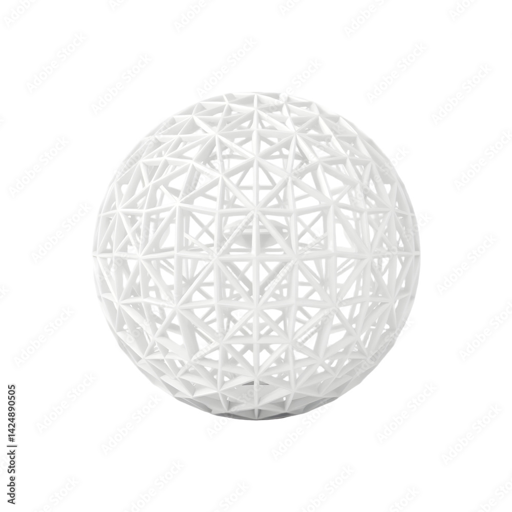 Leinwandbilder geometric sphere with intricate design. 3d render on white backdrop, a captivating visual. complex p
