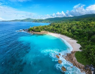 Beautiful aerial view of tropical beach