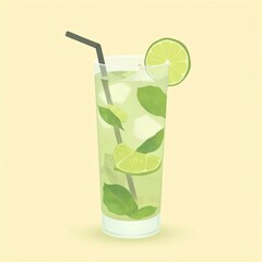 Refreshing Mojito Cocktail Illustration