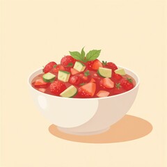 Strawberry Cucumber Gazpacho in Bowl