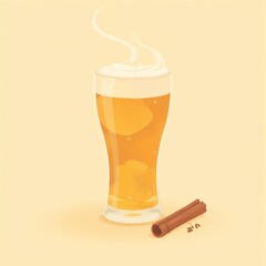 Warm Apple Cider Drink with Cinnamon Stick