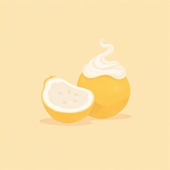 Whipped Cream & Yellow Fruit Illustration