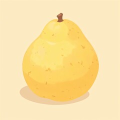 Yellow Pear Fruit Illustration