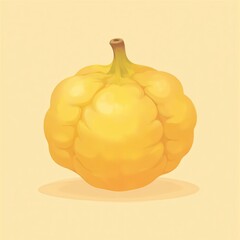 Yellow Round Fruit Illustration