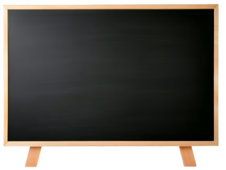 Isolated Blackboard On A Stand With A Wooden Frame In A Studio Photo