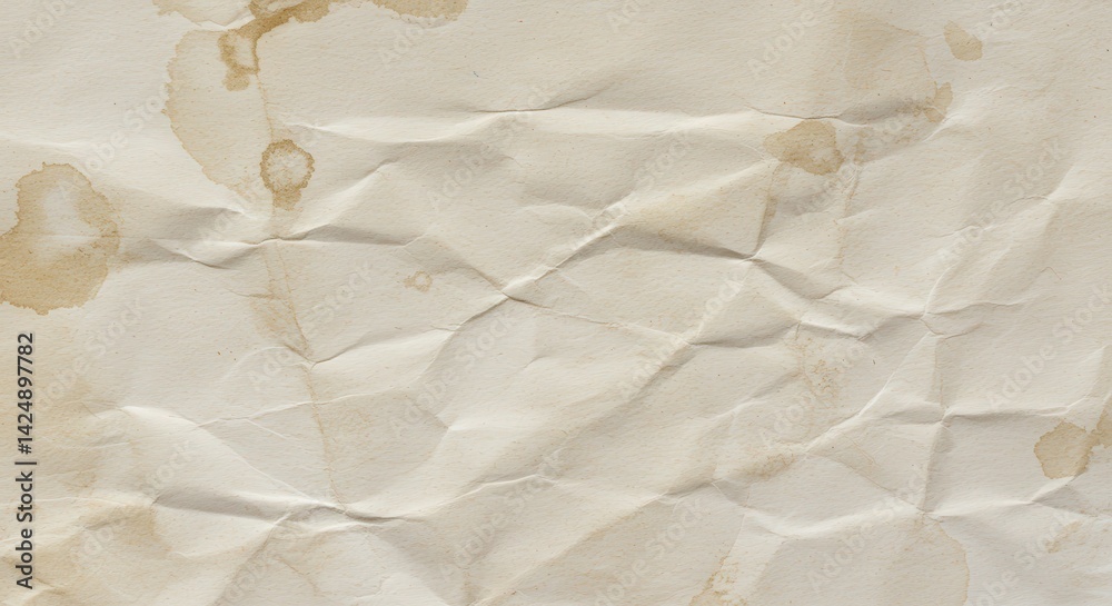 Poster crumpled paper texture with stains creating an antique aesthetic