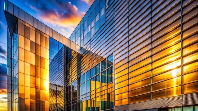 Modern Building Facade with Aluminum Composite Material, Architectural Exterior Design