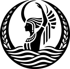 sketch vector illustration silhouette design icon logo symbol mascot god goddess mythology classic vintage beauty queen ancient egypt desert  
