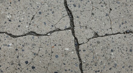 Fototapeta premium Cracked Concrete Surface Showing Wear and Damage From Weathering