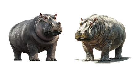 Obraz premium Realistic Hippo Animals with Transparent Background for Designs and Projects