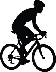 Obraz premium Cycling player silhouette isolated on white background