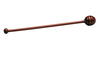 Isolated Brown Wooden Honey Dipper On Transparent Background Photo