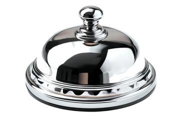 Obraz premium Isolated Chrome Bell on Transparent Background Photo for Service or Alert