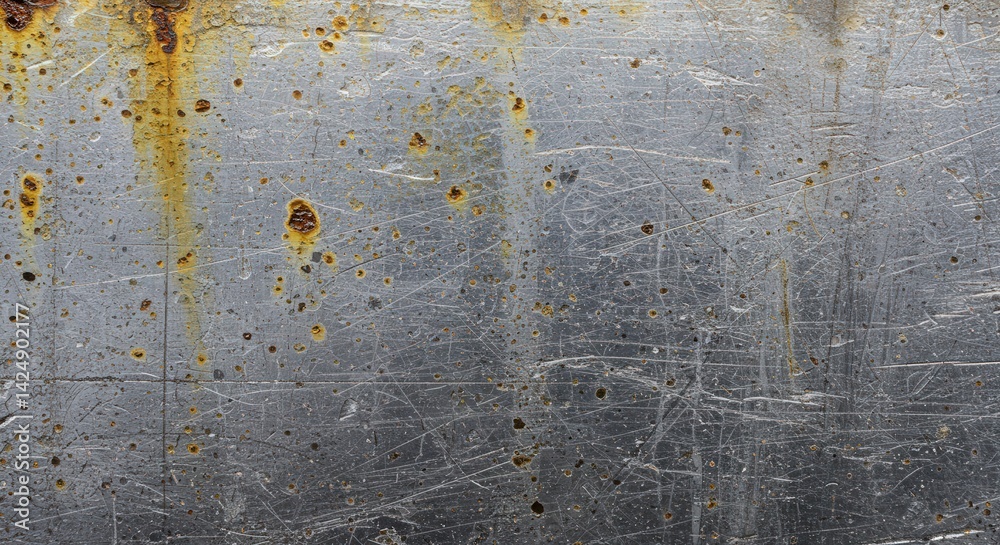 Poster abstract metal surface showing corrosion, scratches and rust texture
