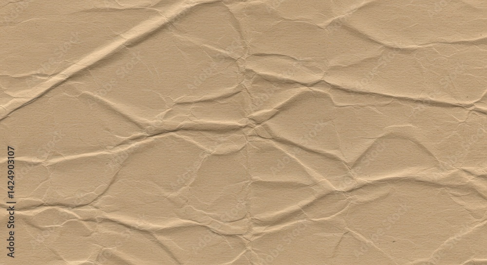 Poster crumpled old paper texture background with detailed crease patterns