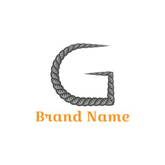 Company logo design is a crucial business concept, utilizing vector illustration and 3d design for a recognizable web icon and technology symbol. Rope effect G letter logo.