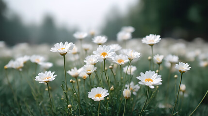 Fototapeta premium daisies in a field