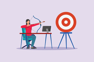 Personal Goals Concept. Colored flat vector illustration isolated