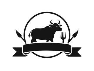 Cute cartoon vector illustration shows a farm animal design with a cow 