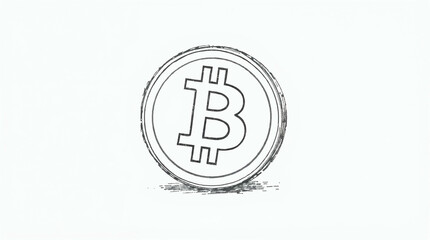 Obraz premium Hand-drawn Digital Coin Illustration