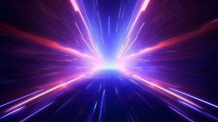 Naklejka premium Hyperspace journey illuminating abstract digital background with cosmic radiance