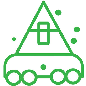 green geometric vehicle with wheels clip art preview