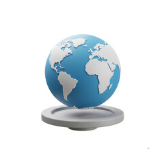 3D Earth Globe on Pedestal World Stage Planet Display Global Showcase Environmental Focus Earth Presentation