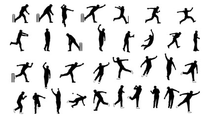 Bowler silhouette cricket