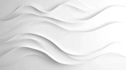 Obraz premium Abstract white wavy lines flowing smoothly on a light gradient background, and minimalist design concept for modern digital art and technology.