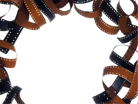Abstract Filmstrip Frame on Black Background Transparent PNG Illustration