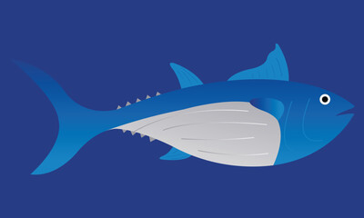Obraz premium illustration vector graphic of big tuna fish in the sea, perfect for international day, world tuna day, celebrate, greeting card, etc.
