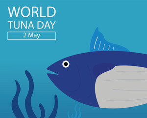 illustration vector graphic of tuna fish and seaweed, perfect for international day, world tuna day, celebrate, greeting card, etc.