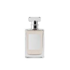 Unbranded perfume bottle mockup, centered, isolated on transparent background