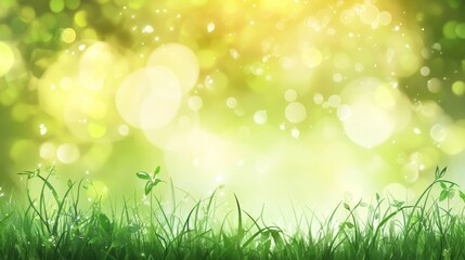 Obraz premium Nature's tranquility lush green grass and soft light serene landscape peaceful environment captivating viewpoint