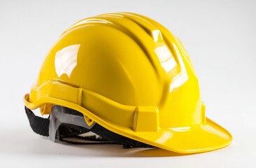 Safety First: Yellow Hard Hat, Construction Site Head Protection, Essential Gear for Workers, Workplace Safety Equipment