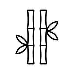 bamboo tree line drawn outline vector art - illustration of bamboo tree isolated transparent background