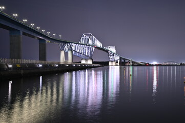 Night view of Tokyo Gate Bridge