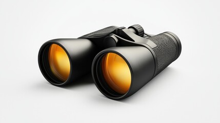 Black binoculars on a plain white background.
