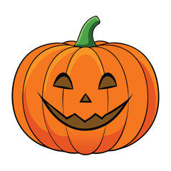 A glossy Halloween pumpkin with a smooth, shiny surface, glowing eyes and a mischievous grin, capturing a fun, spooky vibe with a modern, polished finish.