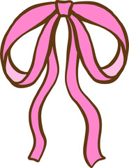 Pink Ribbon Bow Illustration