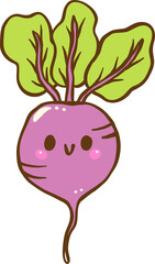 Cute Cartoon Radish Character
