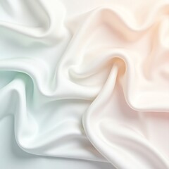 Fototapeta premium Flowing White Silk Fabric Draped Softly