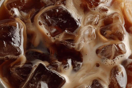 Zoom Out of a Cold Brew Coffee Texture 
