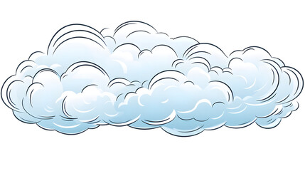 Fototapeta premium Professional Cold Gradient Line Drawing of a Cartoon Whooshing Cloud for Artistic Designs