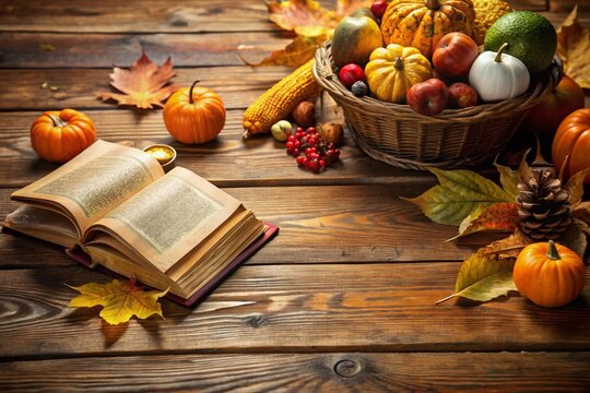 Thanksgiving Bible Verse Stock Photo: Gratitude, Faith, Family, Autumn Harvest