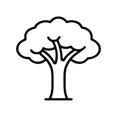 mahogany tree line drawn outline vector art - illustration of mahogany tree isolated transparent background